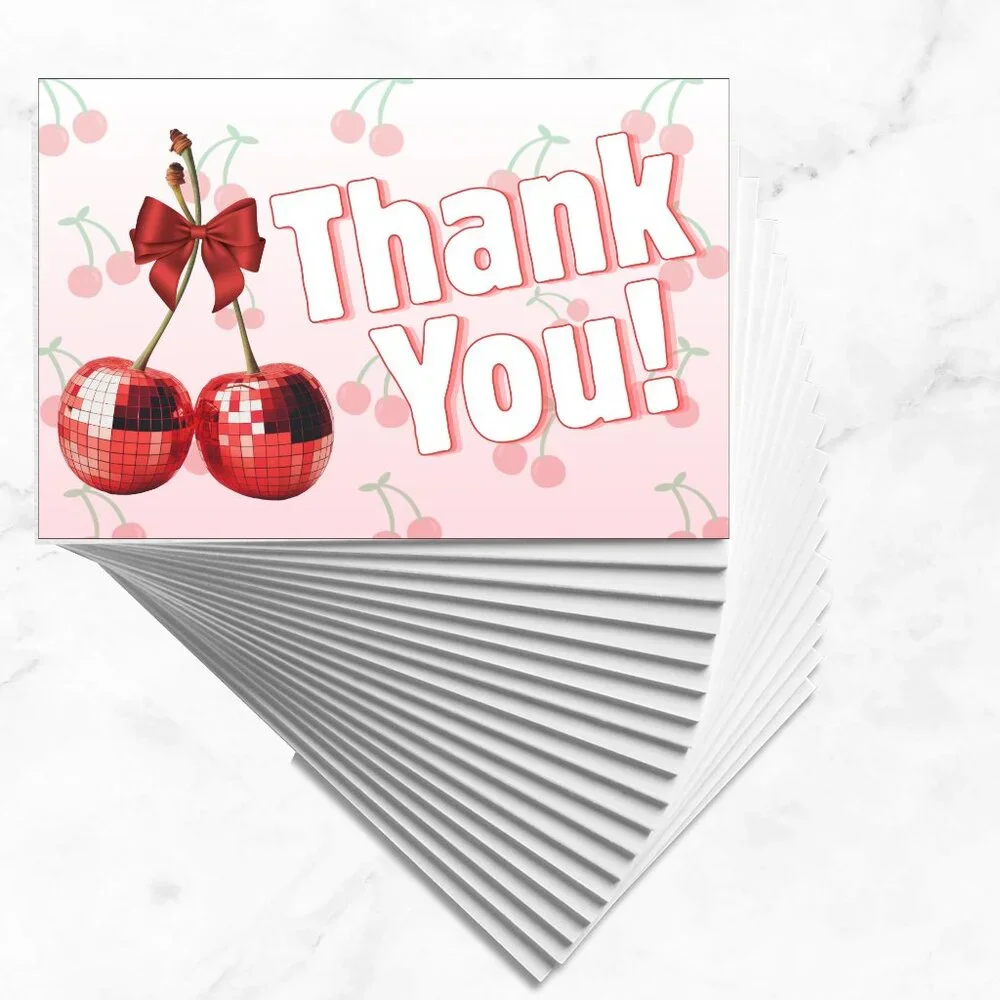 50 Pack.Cherries Thank You Cards  4x6